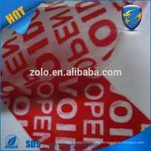 China supplier Tamper evident security tape void label custom printing and add serial number